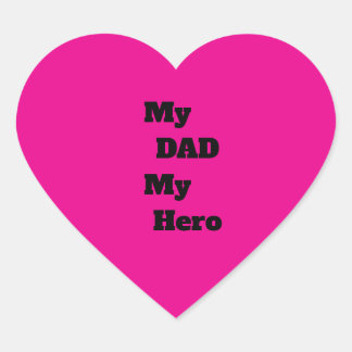 Sticker Cœur Mon Papa Mon Héros Cœur Rose Cadeau Fête des Pères