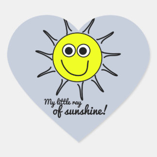 Sticker Cœur Mon petit rayon de soleil avec le sourire et le so