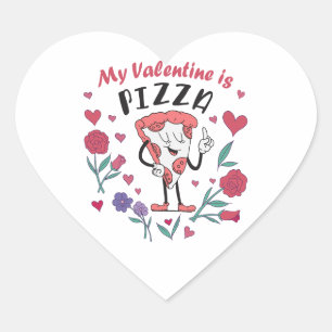 Sticker Cœur Mon Valentin est une invitation à la pizza