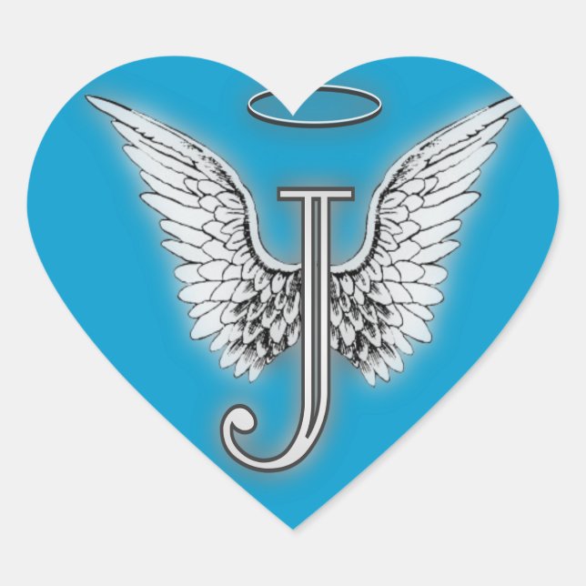 Sticker Cœur Monogramme Heart Angel Wings (Devant)