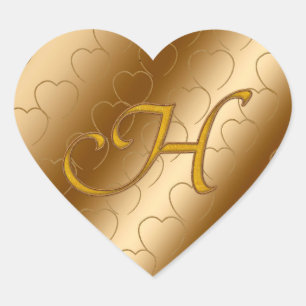 Sticker Cœur Monogramme Or H de luxe