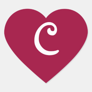 Sticker Coeur Monogramme Rouge Vin