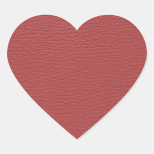 Sticker Cœur Monogramme simple en cuir rouge Faux