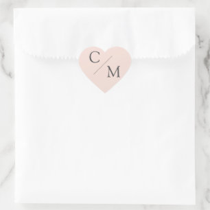 Sticker Cœur monogramme simple et élégant