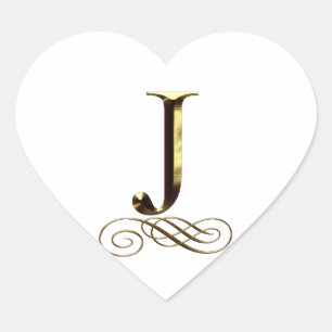 Sticker Cœur monogramme VIP Gold"J"