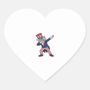 Sticker Cœur Monsieur patriotique Dabbing Design vectoriel vint