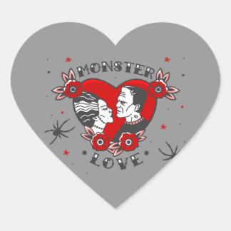 Sticker Cœur monster love rockabilly frankenstein valentine