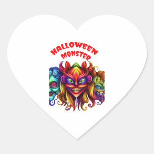 Sticker Cœur Monstre d'Halloween