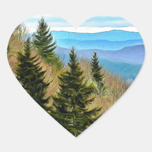 Sticker Cœur Montagnes