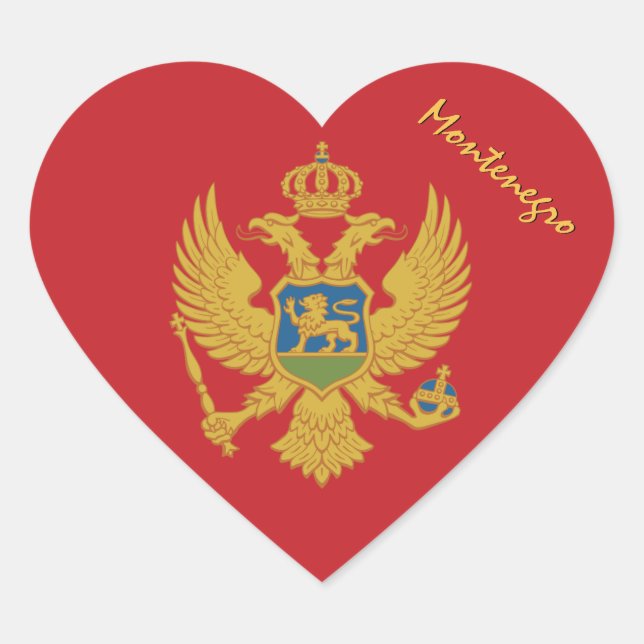 Sticker Coeur Monténégro, Patriotes Monténégro Dra (Devant)
