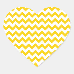 Sticker Cœur Montrez Votre Amour : Canary Jaune Blanc Zigzag Ch