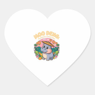Sticker Cœur Moo Deng, star thaïlandaise de la compétition, Bou