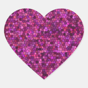Sticker Cœur Mosaïque violet rose