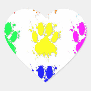 Sticker Cœur Motif à mâchoires pour chien d'encre