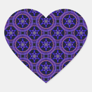 Sticker Cœur Motif abstrait élégant boho moderne floral #505