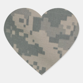 Sticker Cœur Motif Acu Camouflage Troupe Art Numérique Paix