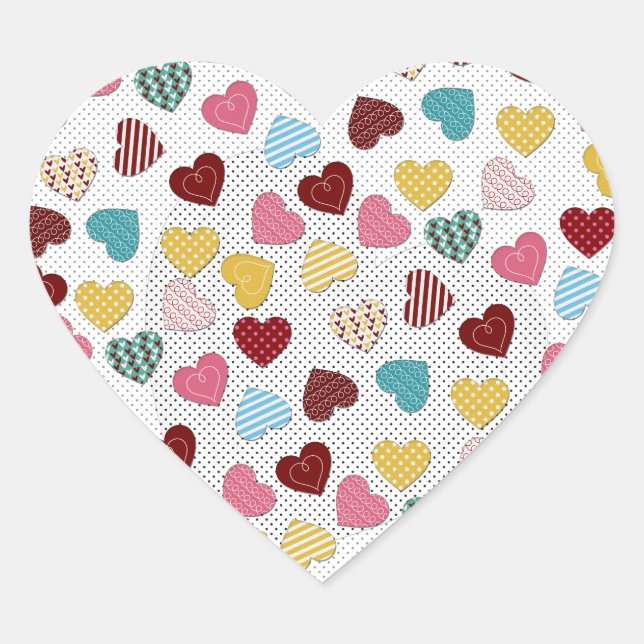 Sticker Cœur Motif adorable coeurs tendance (Devant)