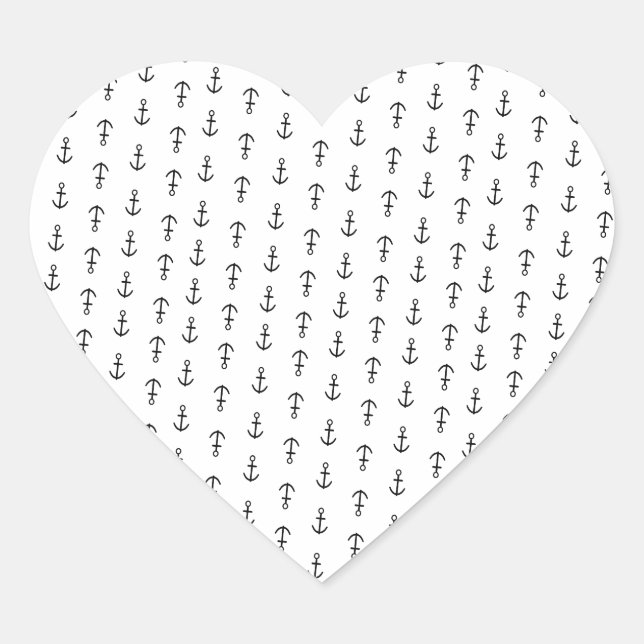 Sticker Cœur Motif Ancre (Devant)