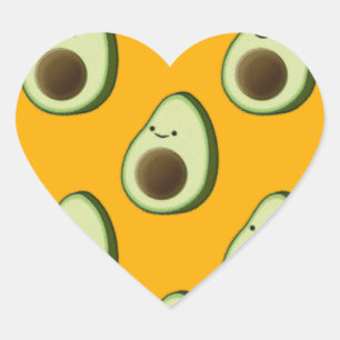 Sticker Cœur Motif Avocado