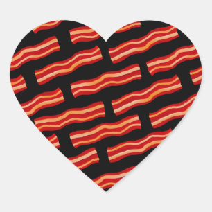 Sticker Cœur Motif Bacon savoureux