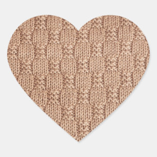 Sticker Cœur Motif Bubble Knit Stitch par Shirley Taylor