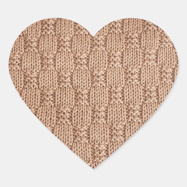 Sticker Cœur Motif Bubble Knit Stitch par Shirley Taylor (Devant)