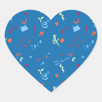 Sticker Cœur motif "Call Me Love"