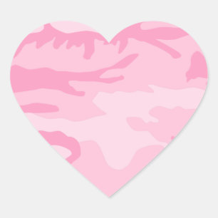 Sticker Cœur Motif Camo rose