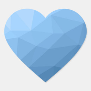 Sticker Cœur Motif classique bleu géométrique en maillage sombr