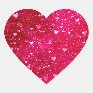 Sticker Cœur Motif Coeurs de Parties scintillant rose