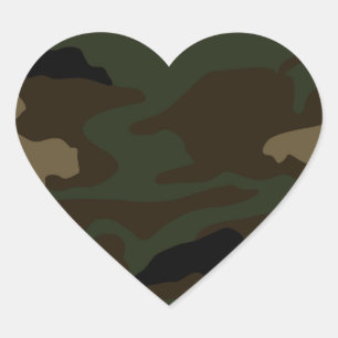 Sticker Cœur motif de camouflage militaire