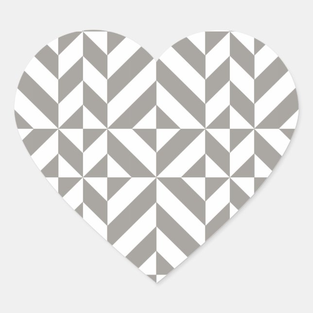Sticker Cœur Motif de cube géométrique gris argenté (Devant)