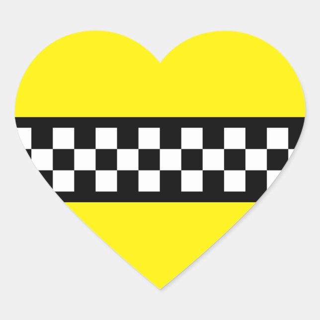 Sticker Cœur Motif de la bande de contrôle de taxi (Devant)