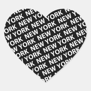 Sticker Cœur Motif de New York White