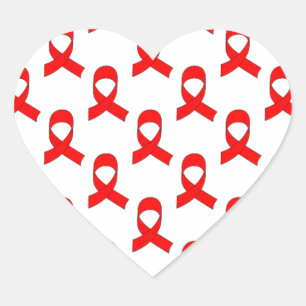 Sticker Cœur Motif de ruban rouge
