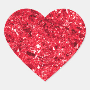 Sticker Cœur Motif de texture brillant rouge broyé
