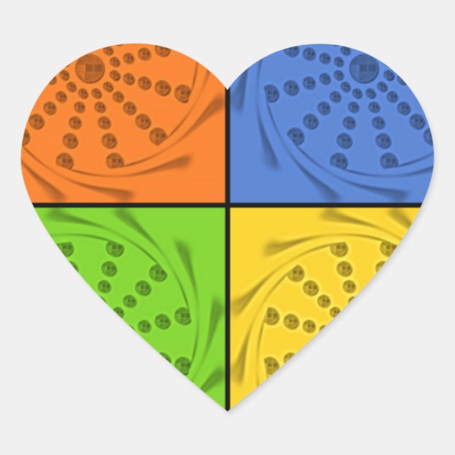Sticker Cœur Motif en tissu égyptien sans couture (Devant)