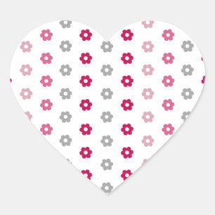 Sticker Cœur Motif Fleur marguerite