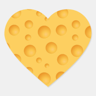 Sticker Cœur Motif jaune de fromage