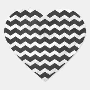 Sticker Cœur Motif Kohl Black Chevron