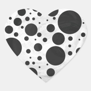 Sticker Cœur Motif Kohl Black Polka Dot