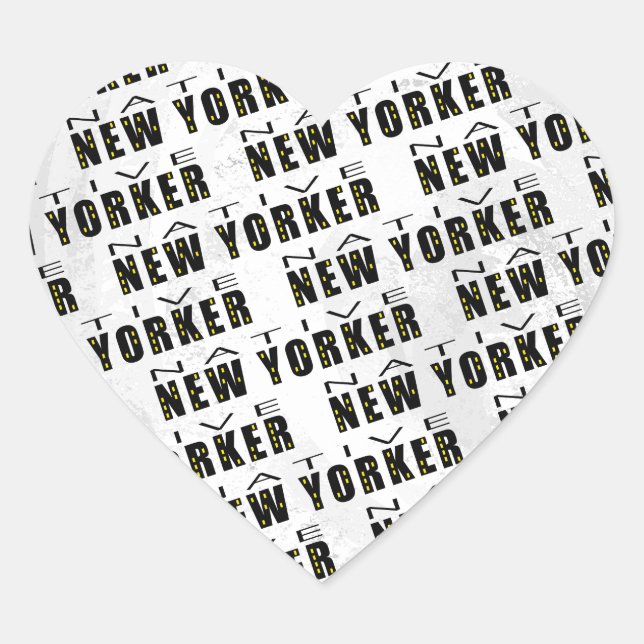 Sticker Cœur Motif natif du New Yorker (Devant)
