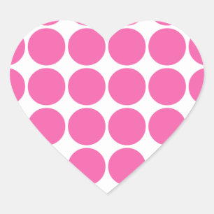 Sticker Cœur Motif Polka Dot Imprimer Design Pois rose chaud