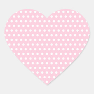 Sticker Cœur Motif Polka Rose et Blanc. Spotty.
