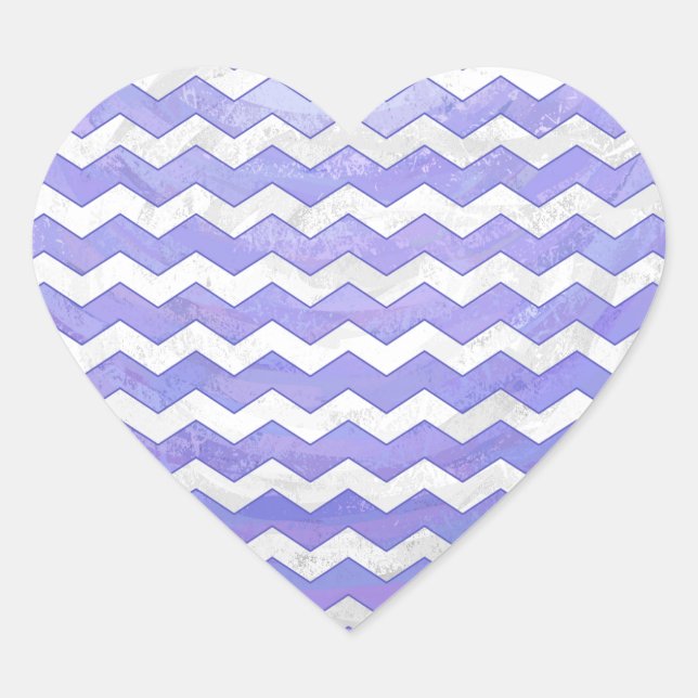 Sticker Cœur Motif Purple Sun Chevron (Devant)