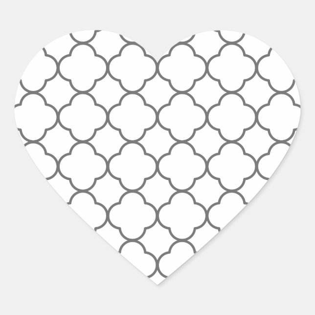 Sticker Cœur Motif Quatrefoil classique (Devant)