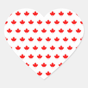 Sticker Cœur Motif Red Maple Leaf