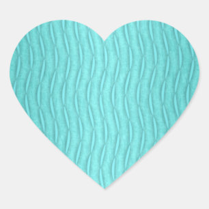 Sticker Cœur Motif vertical flottant Turquoise à l'Aquamarine