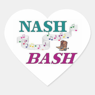 Sticker Cœur Musique Nashville Nash Bash