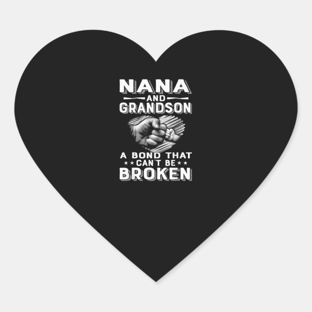Sticker Cœur Nana Et Grandson Une Obligation Qui Ne Peut Pas Êt (Devant)